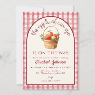 Apple Of Our Eye Gender Neutral QR Baby Shower Invitation