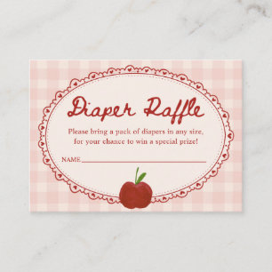 Apple of Our Eye Gingham Baby Shower Diaper Raffle Enclosure Card