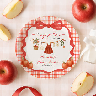 Apple of Our Eye Girl Clothesline Baby Shower Paper Plates