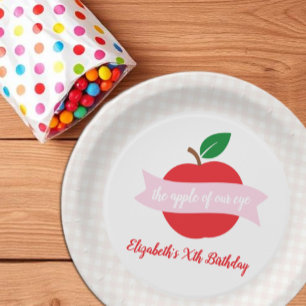 Apple Of Our Eye Girls Birthday Paper Plates