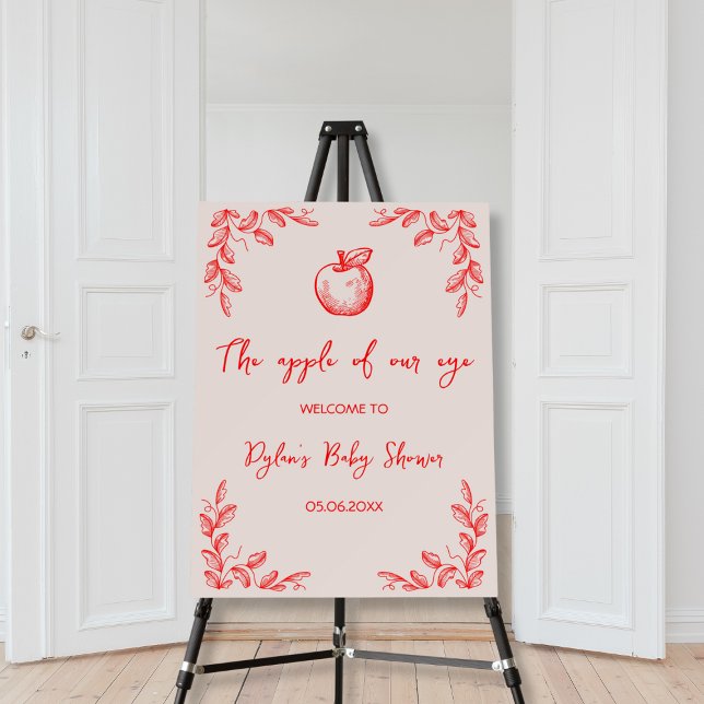 Apple Of Our Eye Hand Drawn Baby Shower Welcome Foam Board (Apple Of Our Eye Hand Drawn Baby Shower Welcome Foam Board)