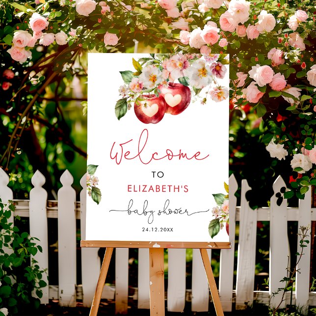 Apple of Our Eye Modern Baby Shower Welcome Foam Board (Creator Uploaded)