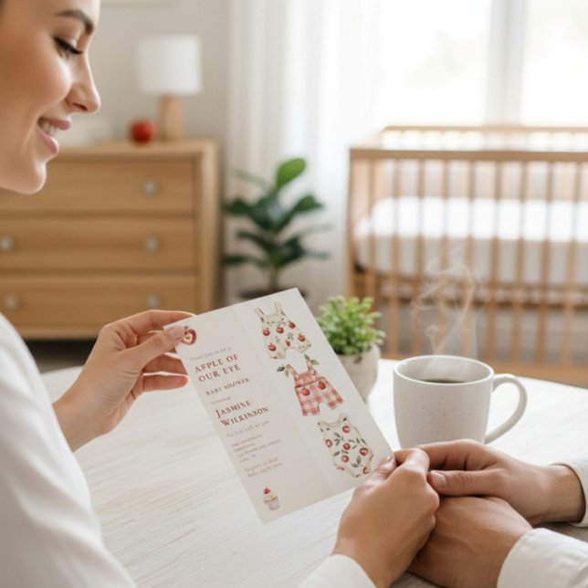 Apple of Our Eye modern watercolor Baby Shower  Invitation (Creator Uploaded)