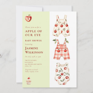 Apple of Our Eye modern watercolor Baby Shower Invitation