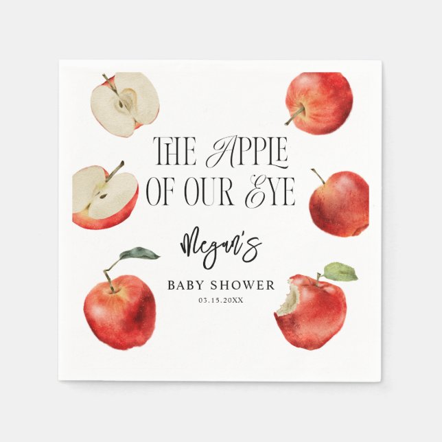 Apple Of Our Eye Orchard Baby Shower Napkins (Front)
