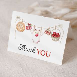 Apple of Our Eye Orchard Harvest Baby Shower Letterpress Thank You Card