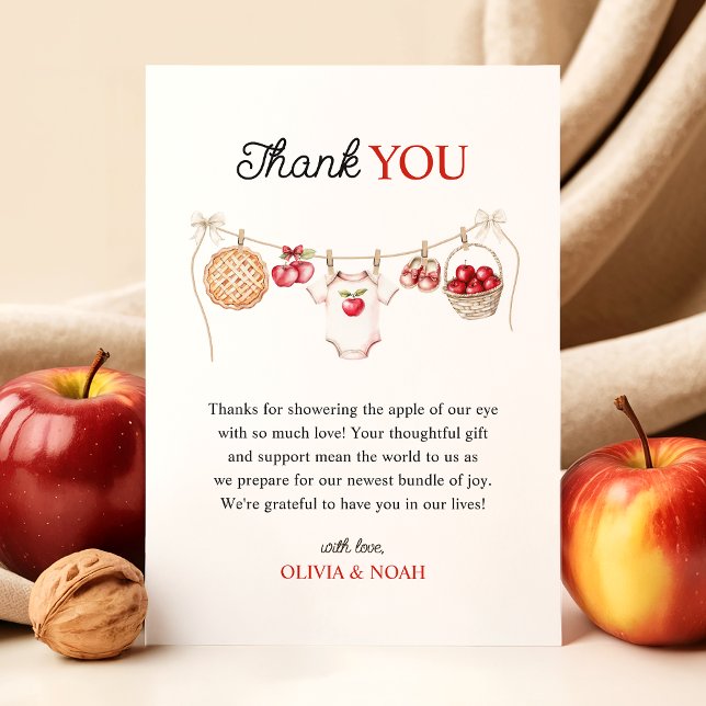Apple of Our Eye Orchard Harvest Baby Shower Thank You Card (Creator Uploaded)