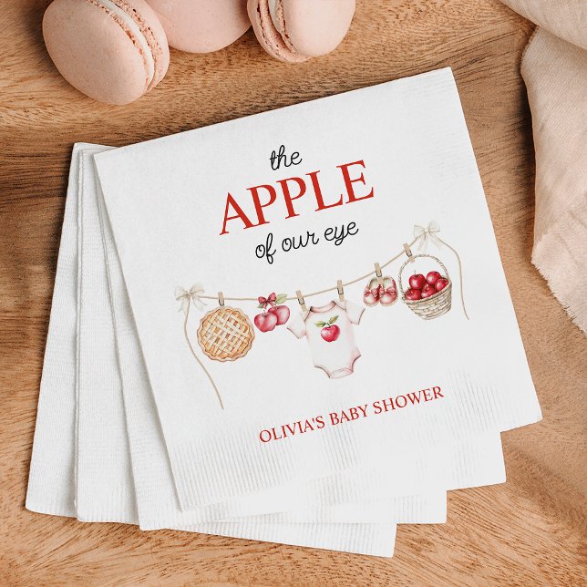 Apple of Our Eye Orchard Harvest Fall Baby Shower Napkins (Creator Uploaded)
