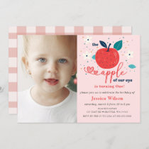 Apple of Our Eye Photo First Birthday Invitation