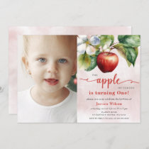 Apple of Our Eye Photo First Birthday Invitation