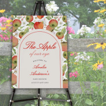 Apple Of Our Eye Red Baby Shower Arch Welcome Sign