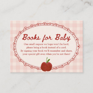 Apple of Our Eye Red Baby Shower Books for Baby Enclosure Card