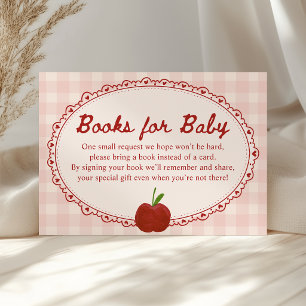 Apple of Our Eye Red Baby Shower Books for Baby Enclosure Card