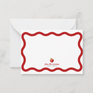 Apple of Our Eye Red baby shower fall nursery Note Card