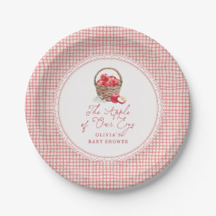 Apple Of Our Eye Red Gingham Baby Shower Paper Plates