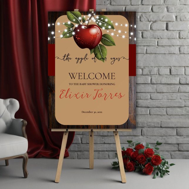 Apple of Our Eye Rustic Fall Baby Shower Foam Board (Creator Uploaded)