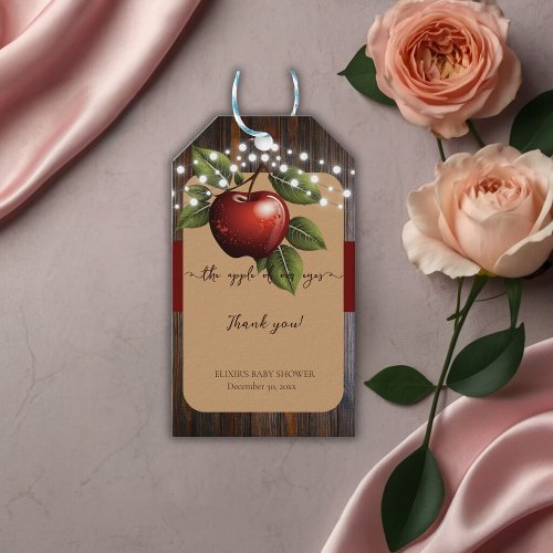 Apple of Our Eye Rustic Fall Baby Shower Gift Tags