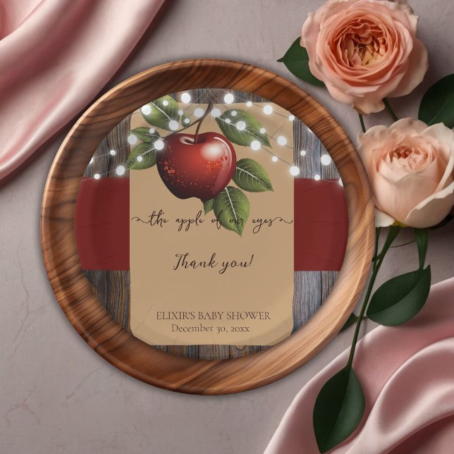 Apple of Our Eye Rustic Fall Baby Shower Paper Plates (Creator Uploaded)