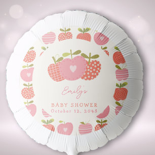 Apple of Our Eye Whimsical Baby Shower Pink Balloon