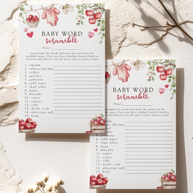 Apple Of Our Eye 'Word Scramble' Baby Shower Game (Creator Uploaded)