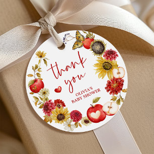 Apple of Our Eye Wreath Fall Baby Shower Gift Favor Tags