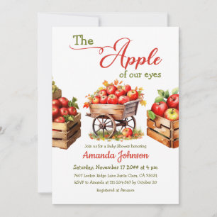 Apple of Our Eyes Fall Fresh Market Baby Shower Invitation
