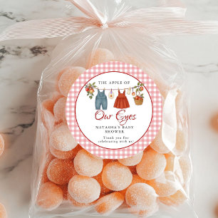 Apple of our eyes Fruit Fall baby shower thank you Classic Round Sticker