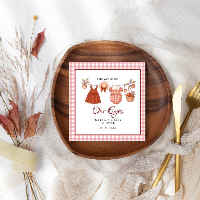 Apple of our eyes Fruit Fall baby shower thank you Napkins (Creator Uploaded)