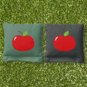 Apple of Your Eye – Cute Red Fruit Cartoon Cornhole Bags