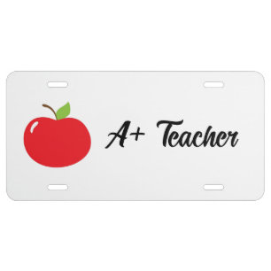Apple of Your Eye – Cute Red Fruit Cartoon License Plate