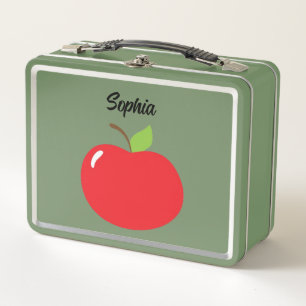 Apple of Your Eye – Cute Red Fruit Cartoon Metal Lunch Box