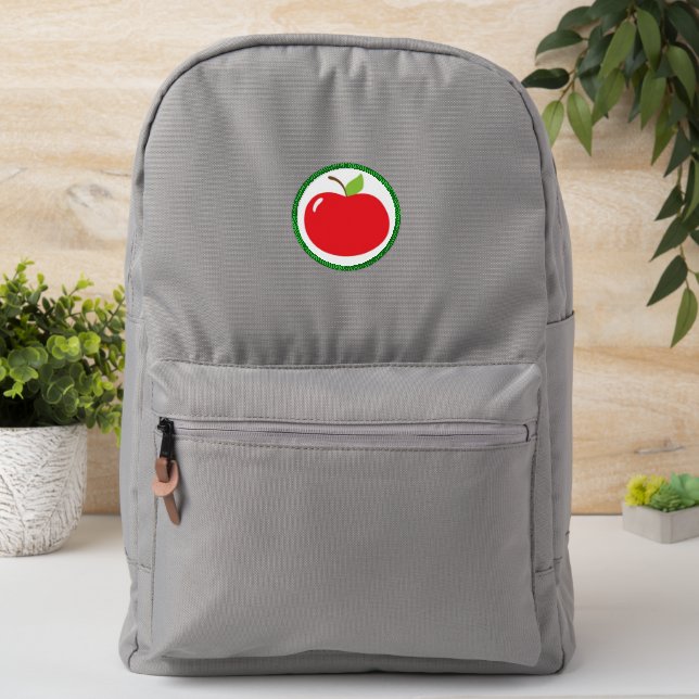 Apple of Your Eye – Cute Red Fruit Cartoon Patch (On Backpack)