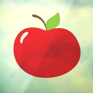 Apple of Your Eye – Cute Red Fruit Cartoon Window Cling
