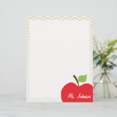 Apple on Beige Chevron; zig zag (Standing Front)
