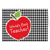 Apple on Black & White Houndstooth (Front Horizontal)