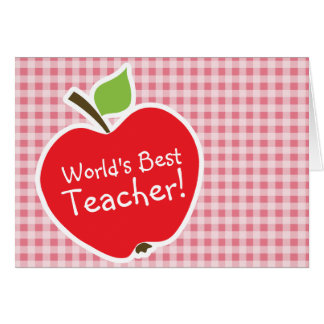 Apple on Blush Pink Gingham Cards