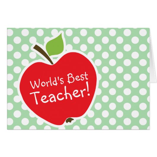 Apple on Celadon Green Polka Dots (Front Horizontal)