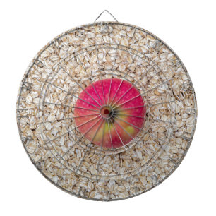 Apple on oatmeal dart board