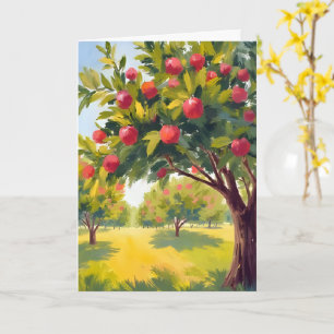 Apple Orchard Autumn Fall Watercolor Card