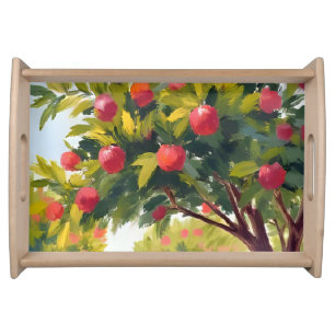 Apple Orchard Autumn Fall Watercolor Serving Tray