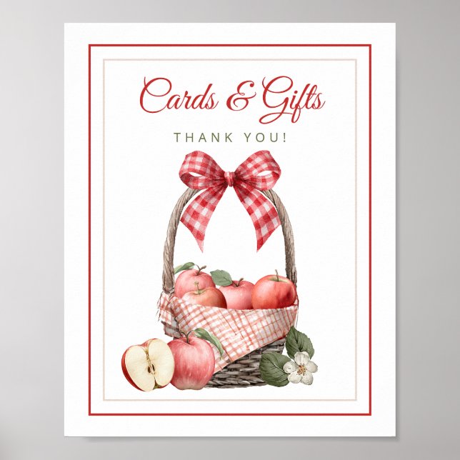 Apple Orchard Baby Shower Cards & Gifts Sign (Front)