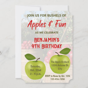 Apple Orchard Birthday Invitation
