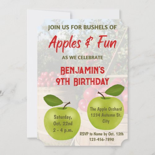 Apple Orchard Birthday Invitation