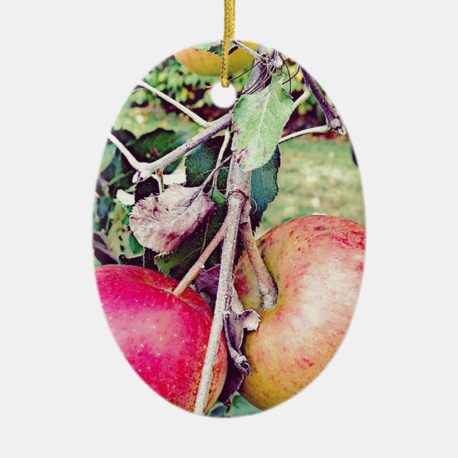 Apple Orchard Ceramic Ornament (Front)