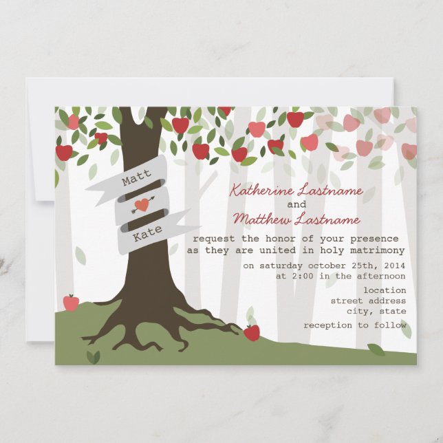 Apple Orchard Fall Autumn Wedding Invitation (Front)