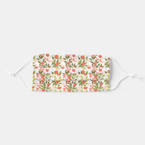 Apple Orchard Floral Garden Pattern Adult Cloth Face Mask