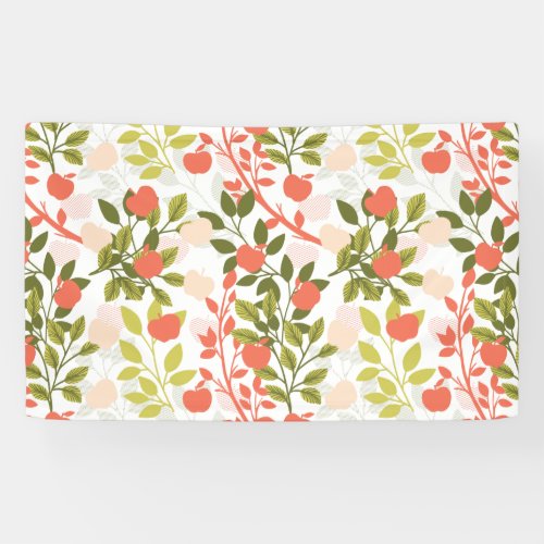 Apple Orchard Floral Garden Pattern Banner