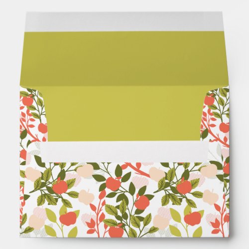 Apple Orchard Floral Garden Pattern Envelope