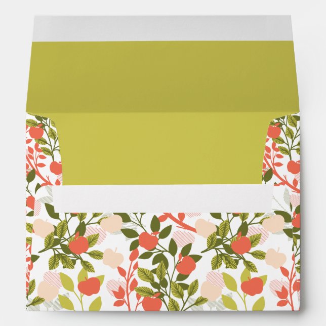 Apple Orchard Floral Garden Pattern Envelope (Back (Bottom))