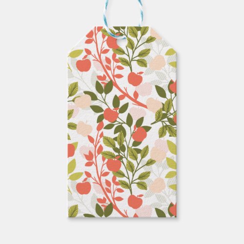 Apple Orchard Floral Garden Pattern Gift Tags